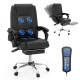 Massage Adjustable Executive Chair with Armrests and Retractable Footrest