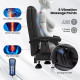Massage Adjustable Executive Chair with Armrests and Retractable Footrest