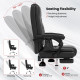 Massage Adjustable Executive Chair with Armrests and Retractable Footrest