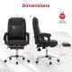 Massage Adjustable Executive Chair with Armrests and Retractable Footrest