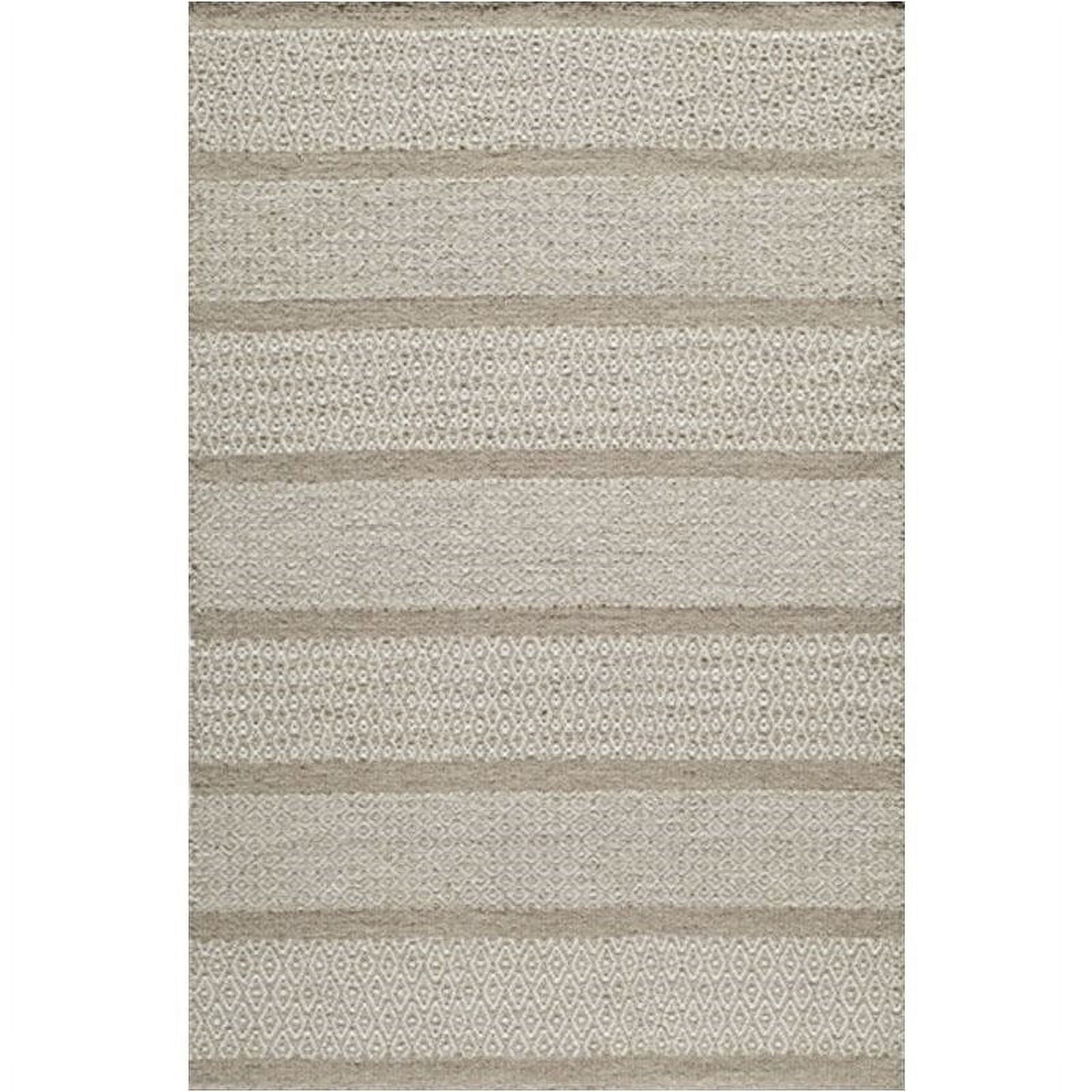 Momeni Mesa Hand Woven Wool Contemporary Striped Area Rug Beige (Size:3'6"x5'6") Accent, Indoor