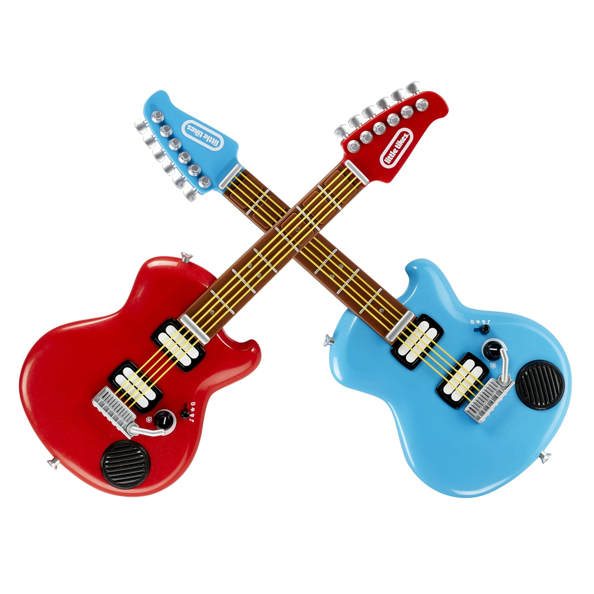 My Real Jam™ Twice the Fun Guitar™, Two Toy Electric Guitars with Cases and Straps, 4 Play Modes, and Bluetooth® Connectivity - For Kids Ages 3+