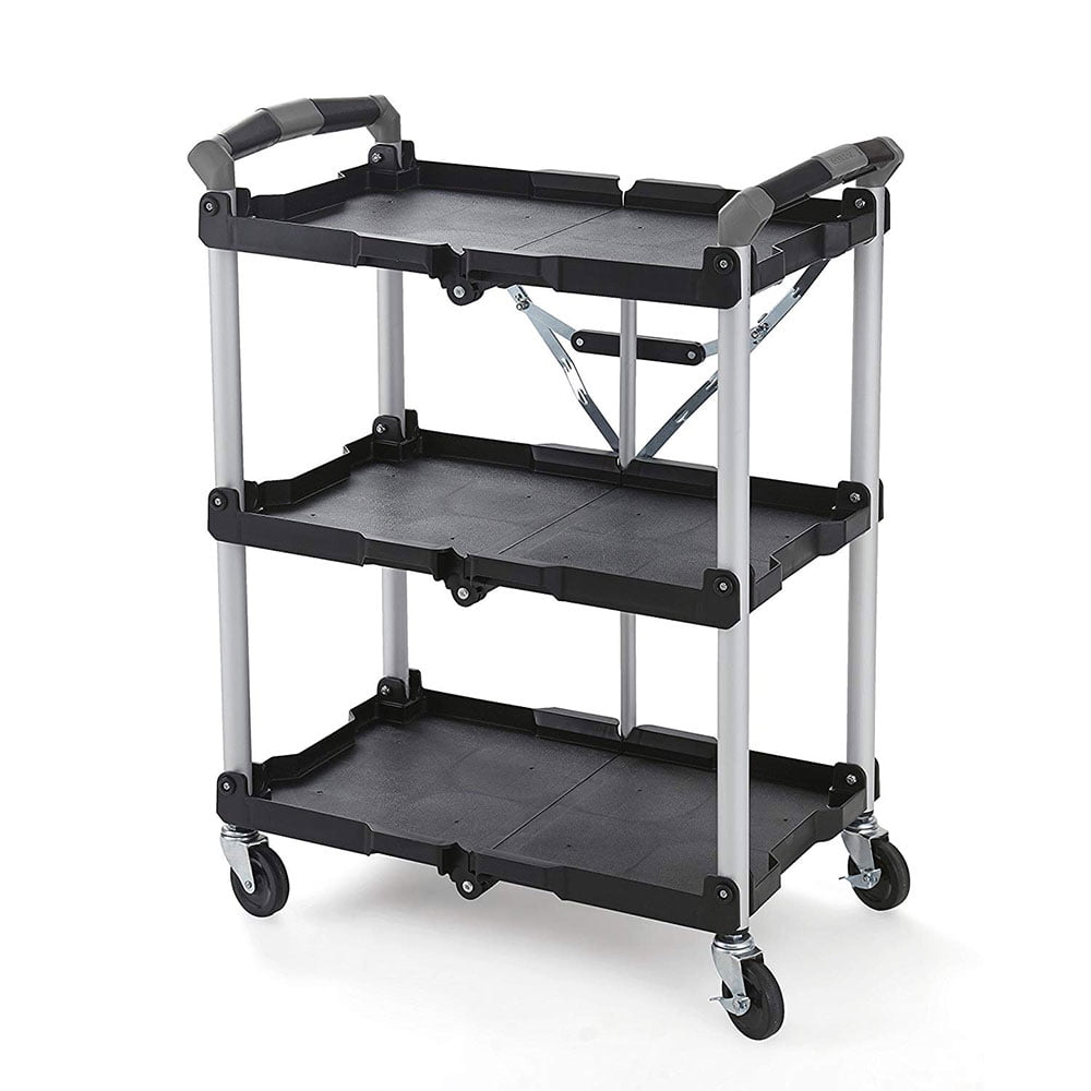 Olympia Tools 85-188 Pack N Roll 3 Tier Collapsible Rolling Service Cart (Size:9.84" x 17.72" x 42.13")