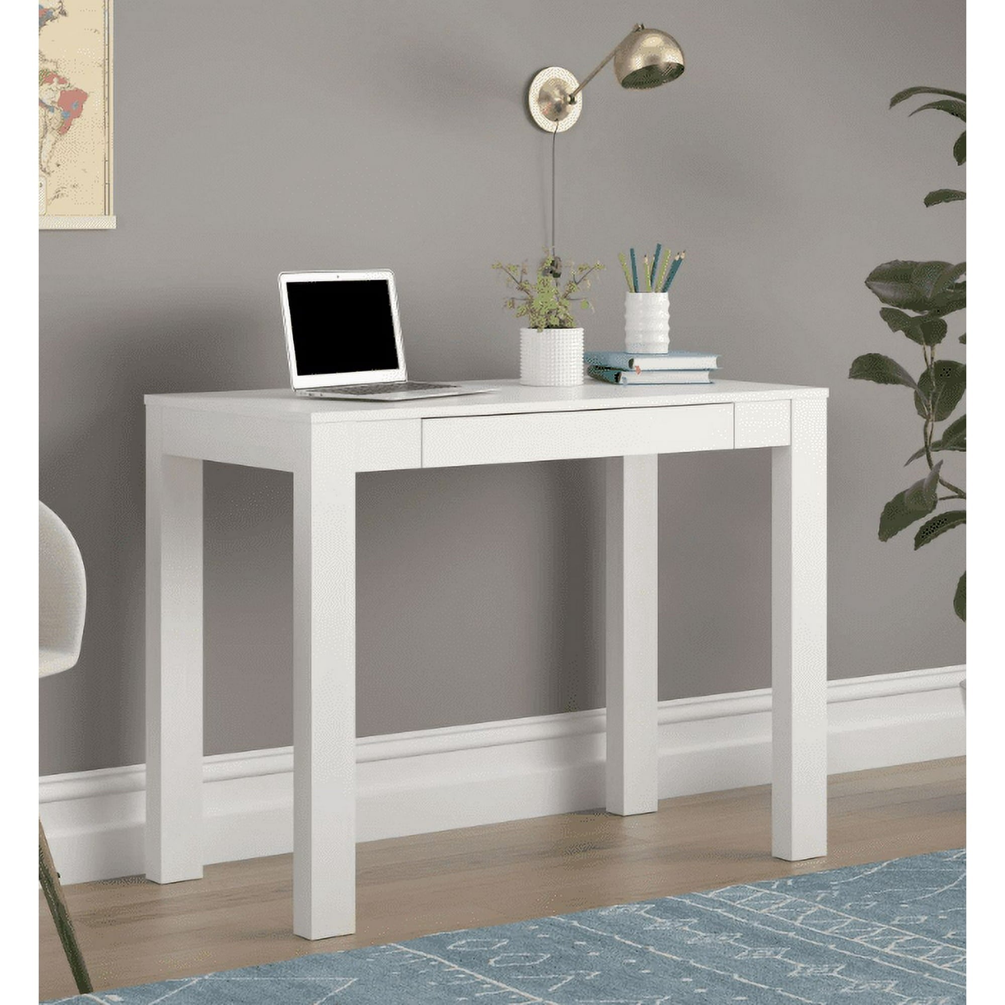 Parsons Desk with Fold Down Drawer White - Threshold