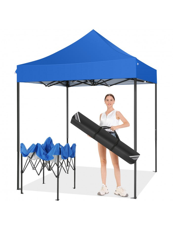 SANOPY 6.6 x 6.6 FT Pop up Canopy Tent for Party Portable Canopy Instant Gazebo Patio Shelter with 3 Adjustable Heights Waterproof Commercial Tent with Large Size Storage Bag, Blue