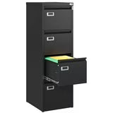 STANI 4 Drawer File Cabinets with Lock, Metal Filing Cabinet for Home Office, Steel Lockable Storage Cabinets to Hanging Letter/Legal/A4,Assembly Required(Black)