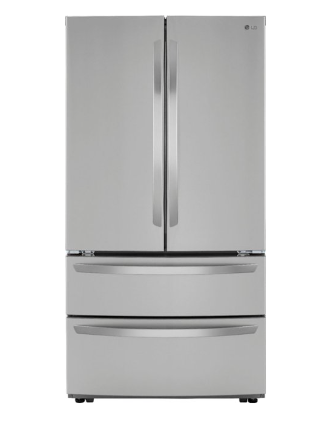 LG - 26.9 Cu. Ft. 4-Door French Door Refrigerator with Internal Water Dispenser - Stainless Steel (very small dent top right corner) – (P)