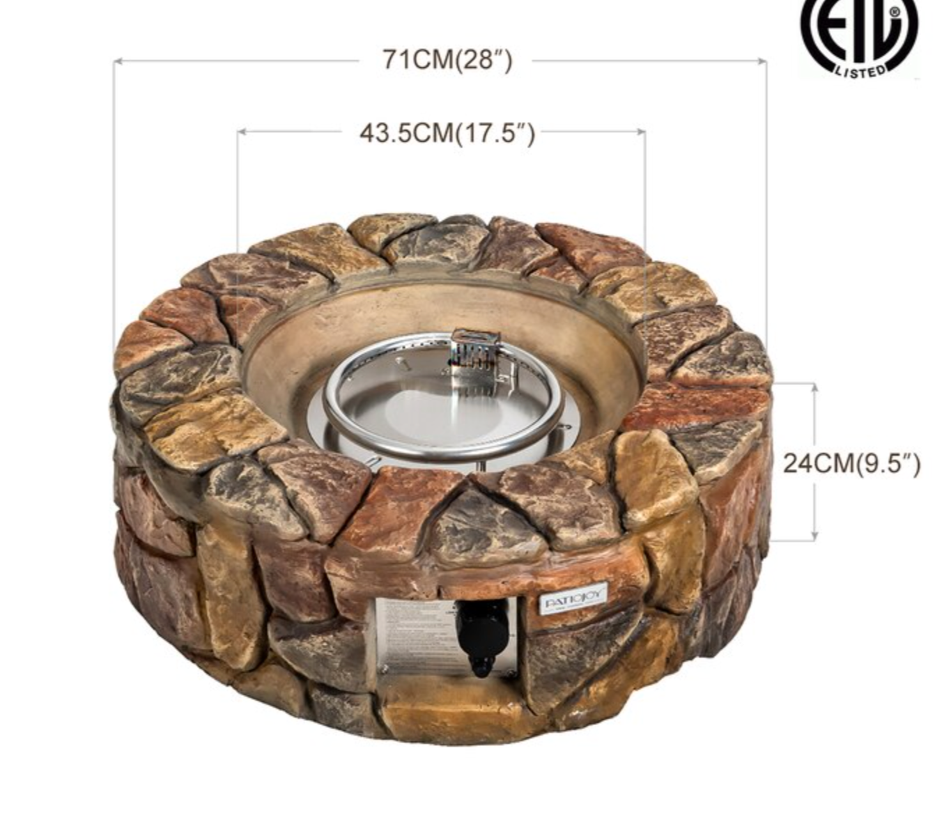 Goplus 28-in W Brown Steel Wood-Burning Fire Pit Item #5415426 | Model #OP3610CF