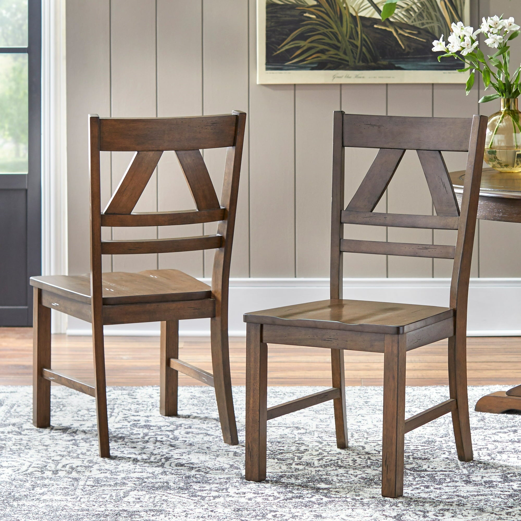 Simple Living Vintner Country Style Dining Chairs (Set of 2) Oak Antique