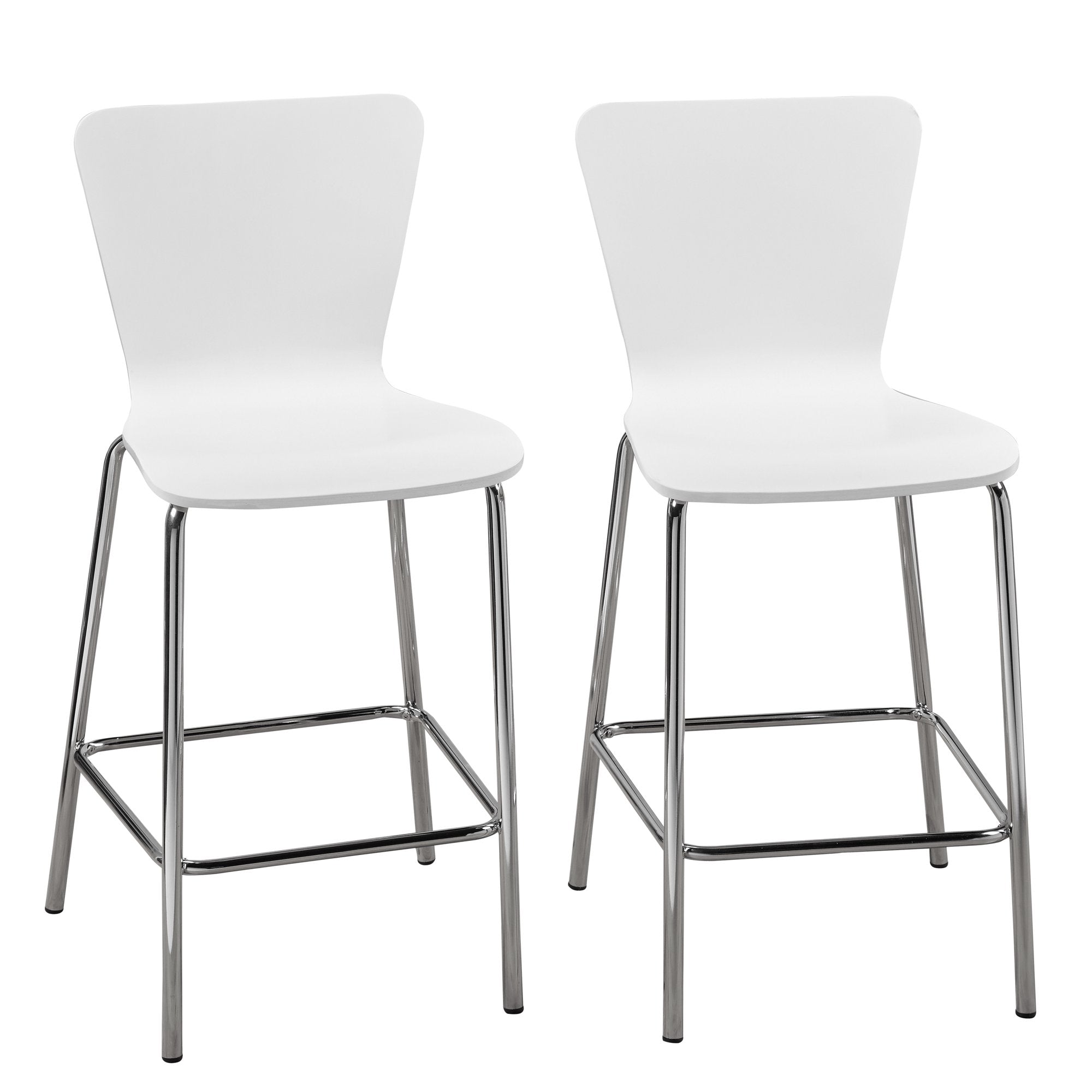 Simple Living 30-inch Pisa Bentwood and Chrome Stools (Set of 2)