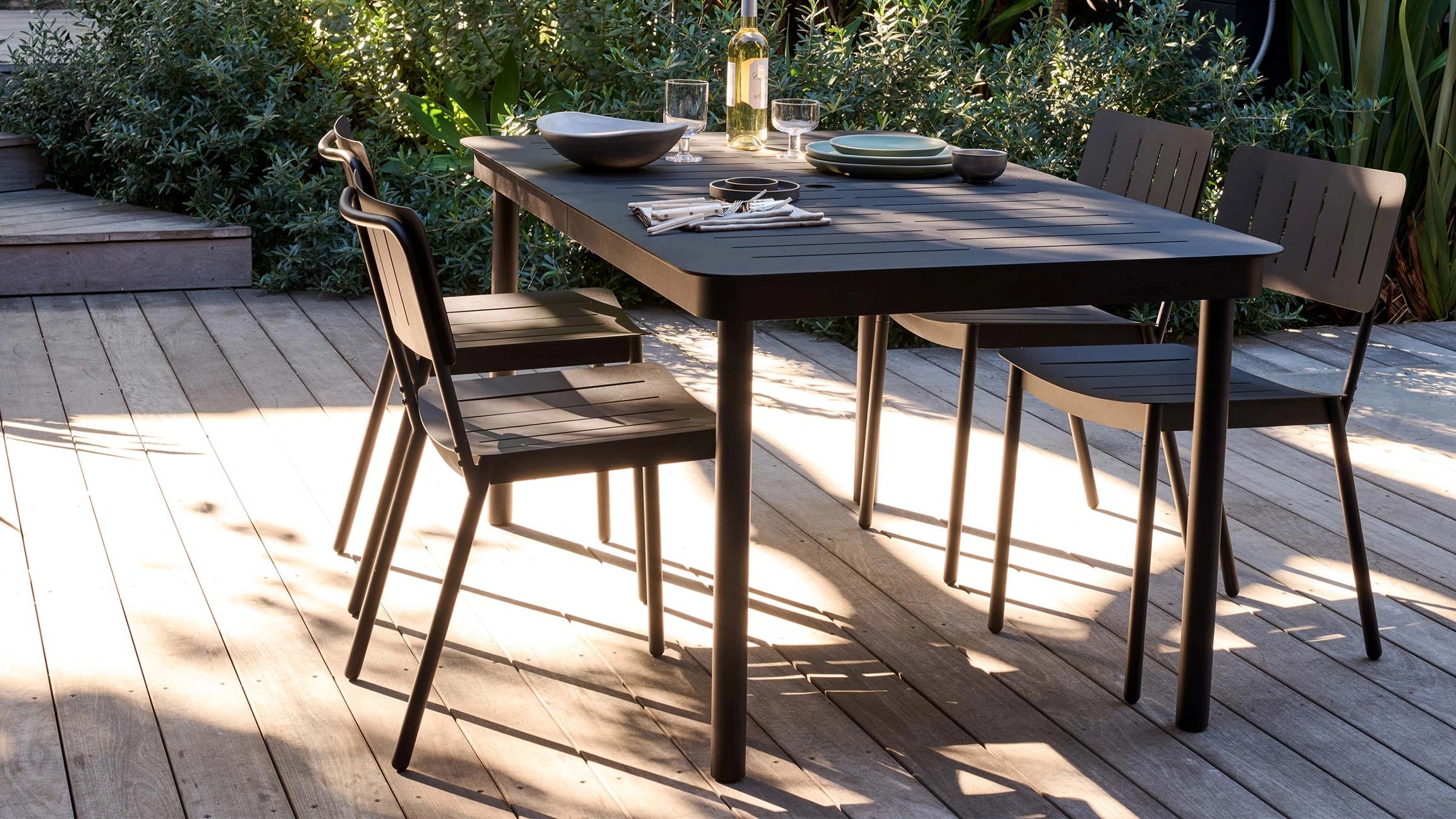 Timo 6 Person Rectangle Patio Dining Table Black Project 62™