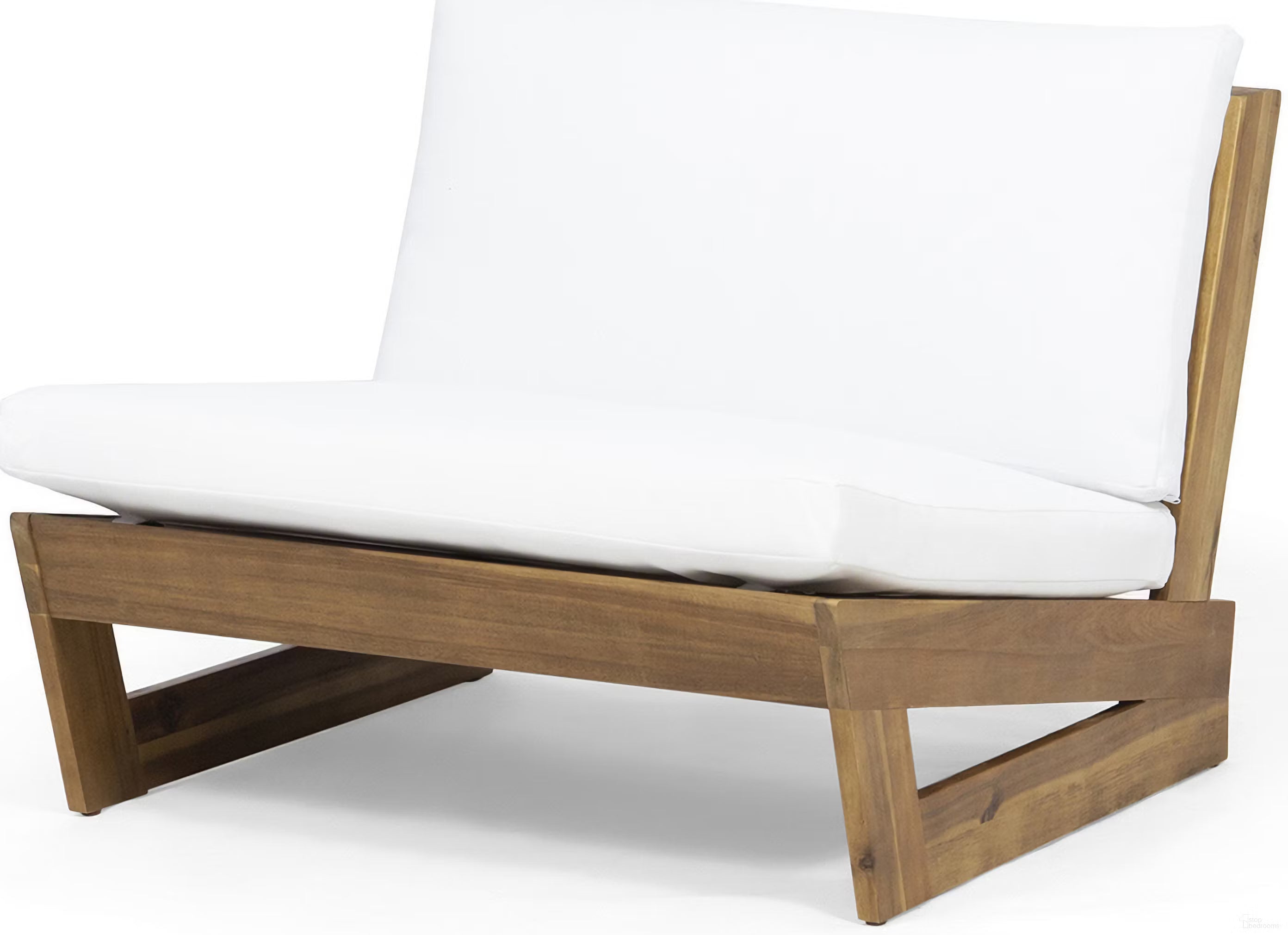 Acacia Wood Club Chair with Solid and Heavy Frame In Teak and White