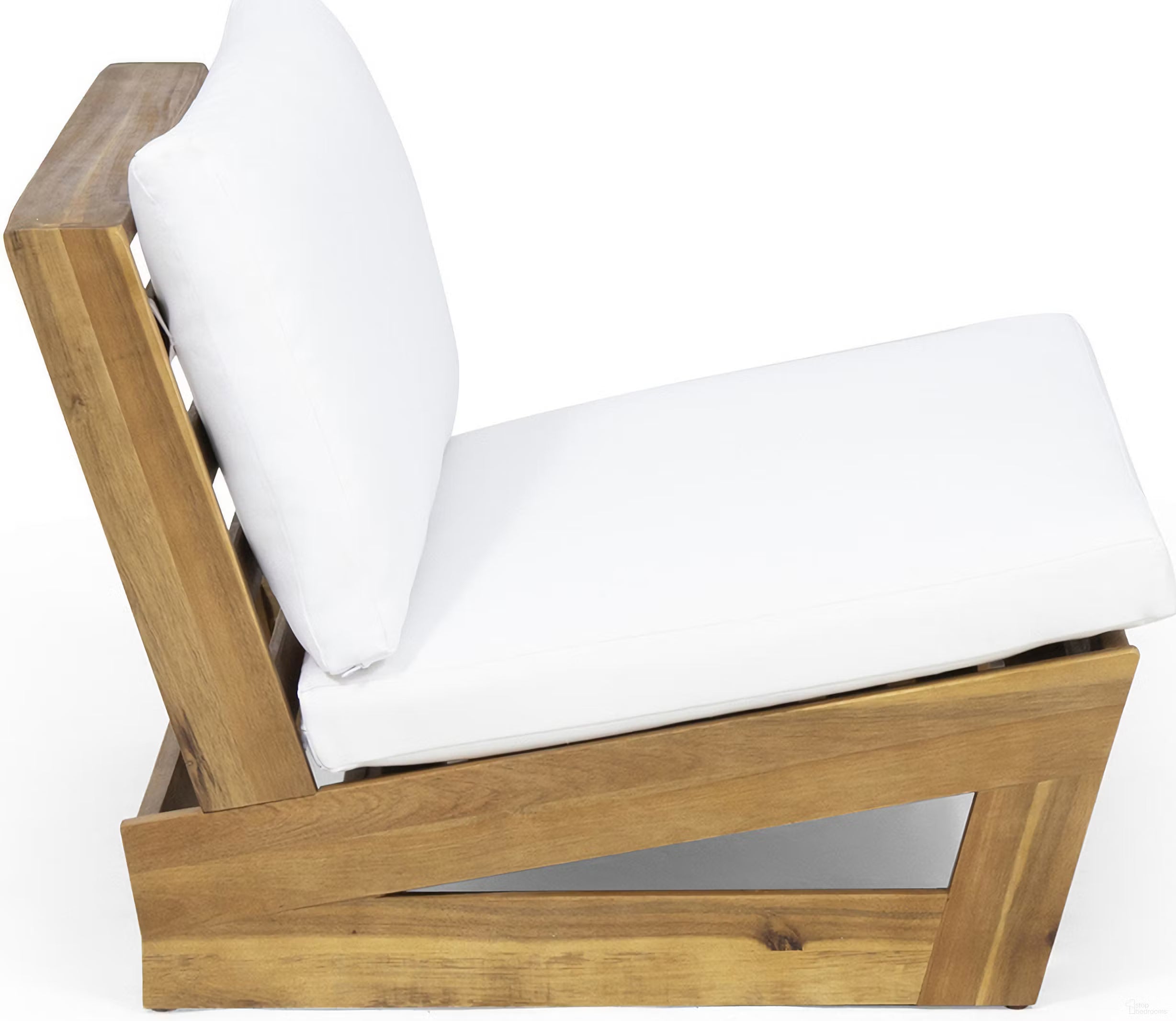 Acacia Wood Club Chair with Solid and Heavy Frame In Teak and White