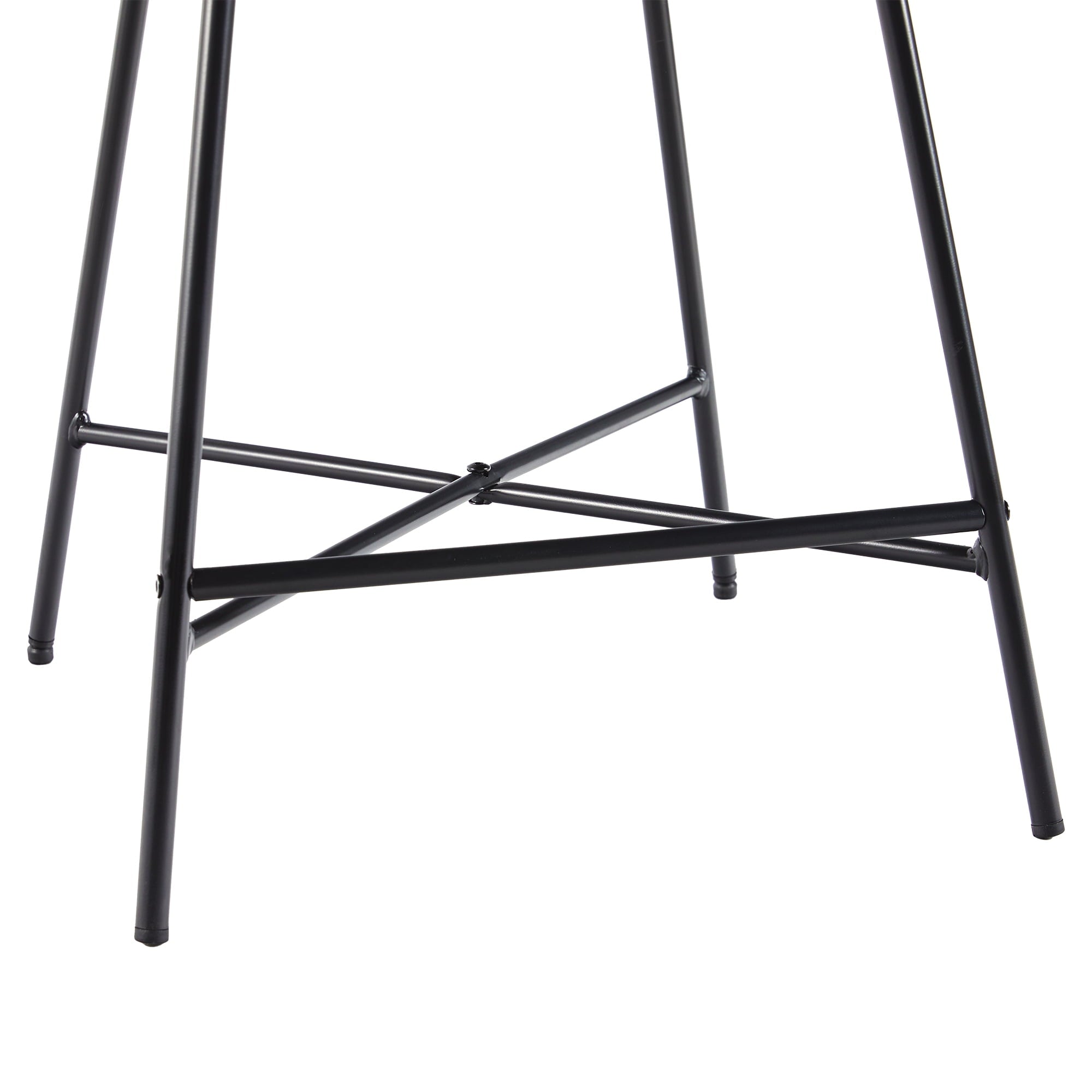 Walker Edison Upholstered Metal Counter Stools with X Base in Black