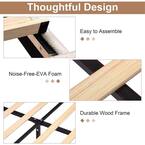 Upholstered Bed Frame Queen with Sheepskin Fabric Adjustable Headboard Platform Bed, Beige