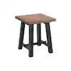 Adam 21 in. Solid Wood Square Side Table, Brown/Black Rustic Industrial End Table for Living Room or Apartment