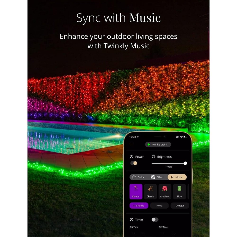 Twinkly App-Controlled 157ft Smart String LED Lights with 600 RGB LEDs - WiFi & Bluetooth Connectivity, Sync with Music, Indoor/Outdoor Use (IP44), Compatible with Google Assistant & Amazon Alexa