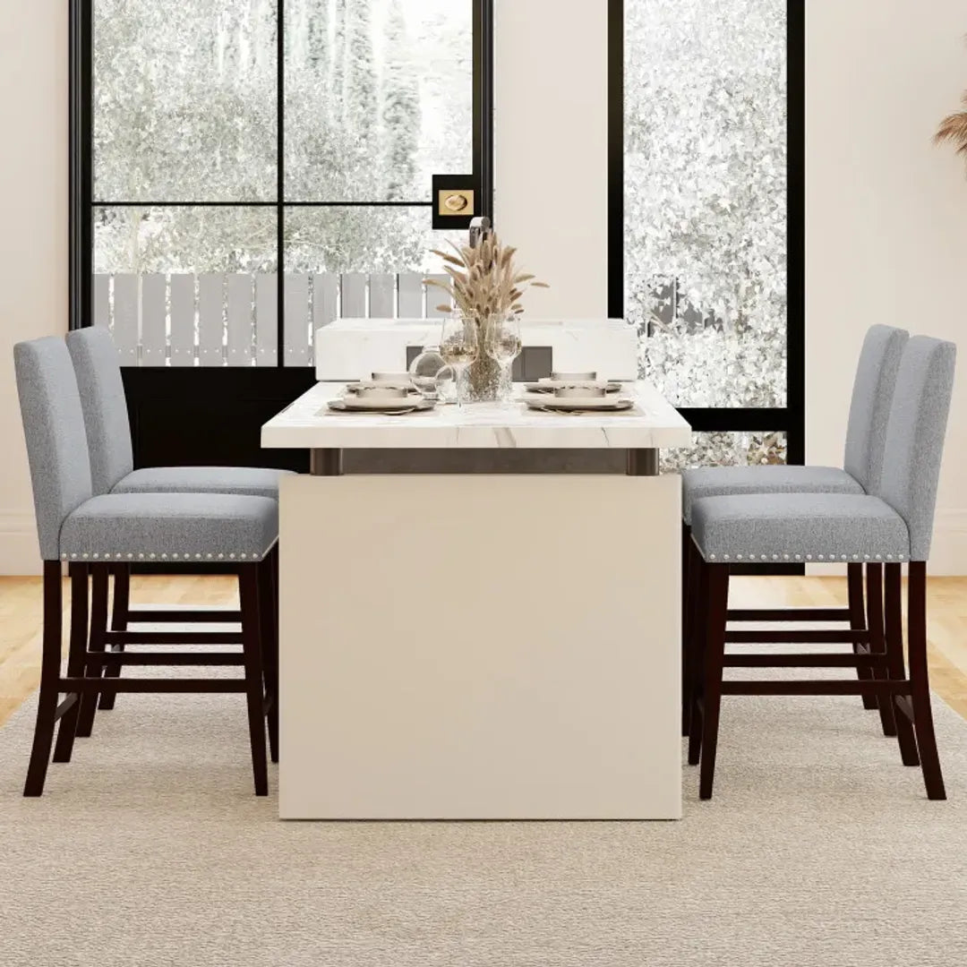 26 inch Counter Height Chairs Set of 2 with Padded Seat and Backrest