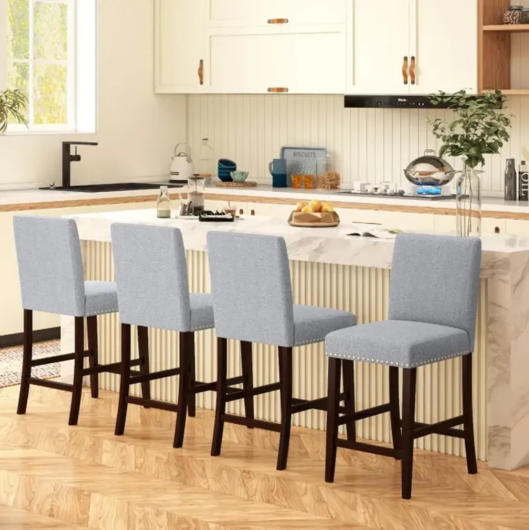 26 inch Counter Height Chairs Set of 2 with Padded Seat and Backrest