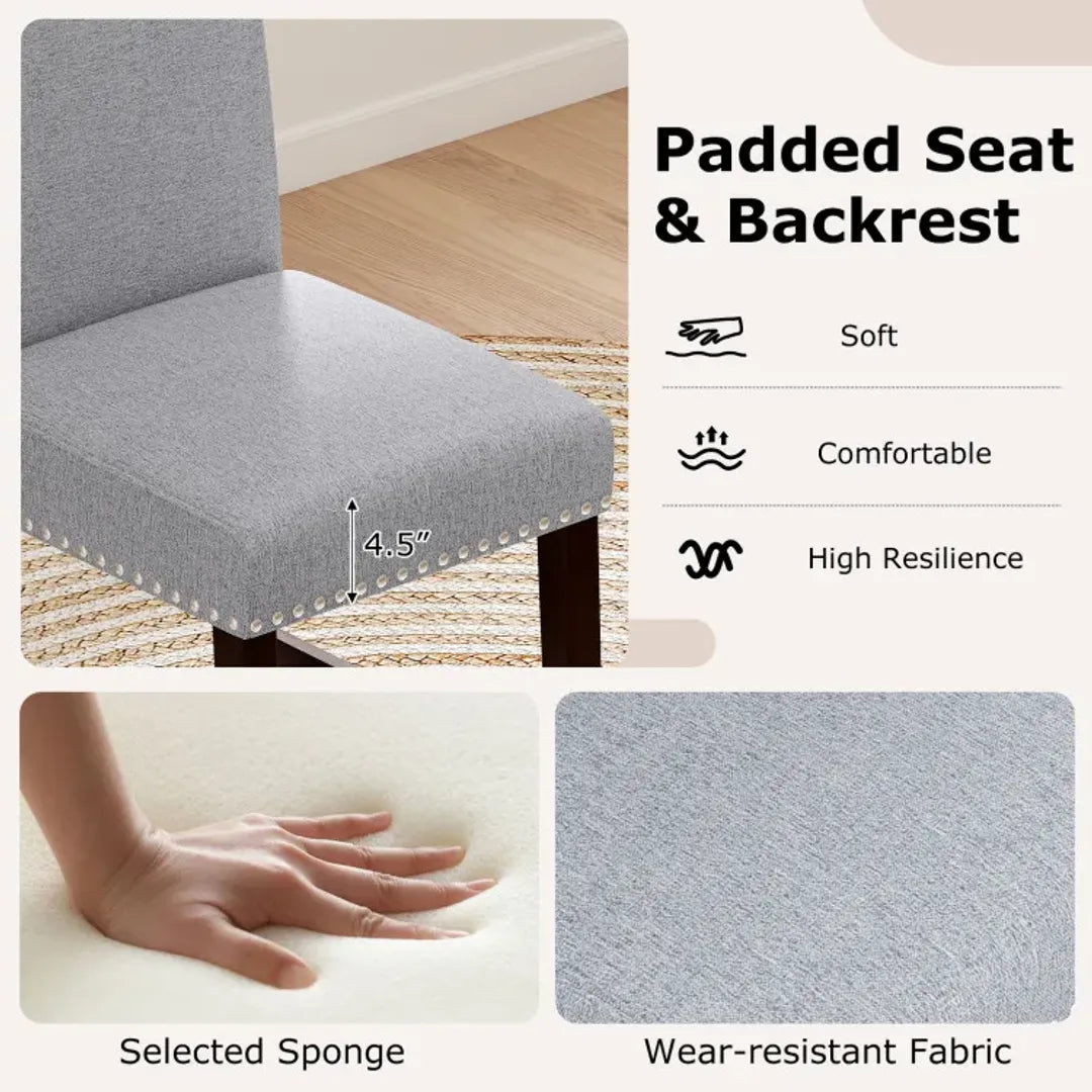 26 inch Counter Height Chairs Set of 2 with Padded Seat and Backrest