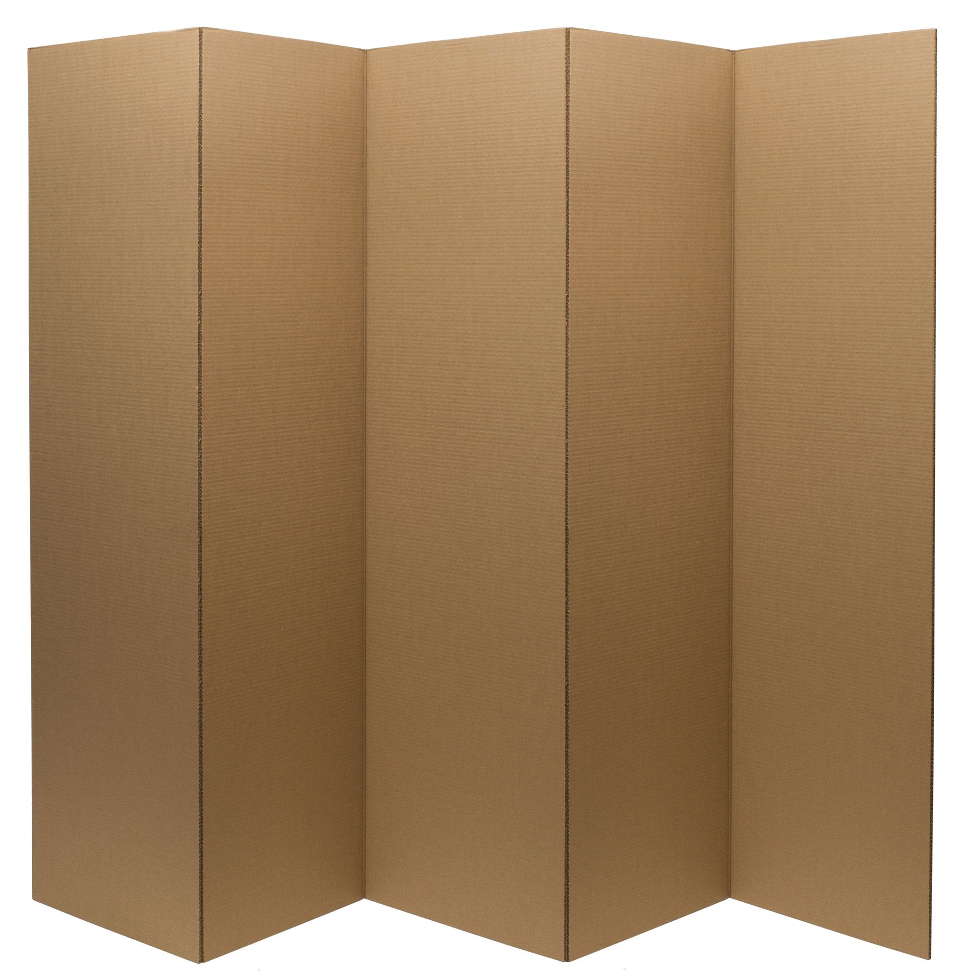 Oriental Furniture 6 ft. Tall White Cardboard Room Divider - 5 Panel