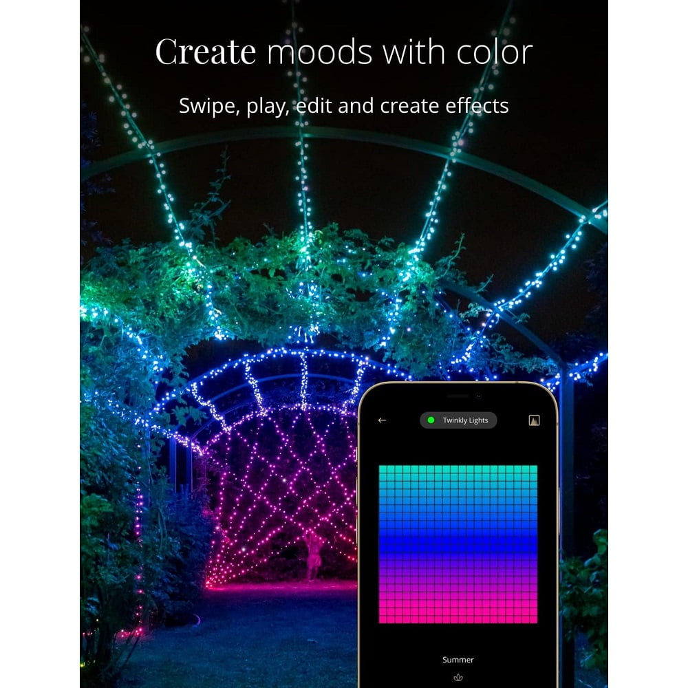 Twinkly App-Controlled 157ft Smart String LED Lights with 600 RGB LEDs - WiFi & Bluetooth Connectivity, Sync with Music, Indoor/Outdoor Use (IP44), Compatible with Google Assistant & Amazon Alexa