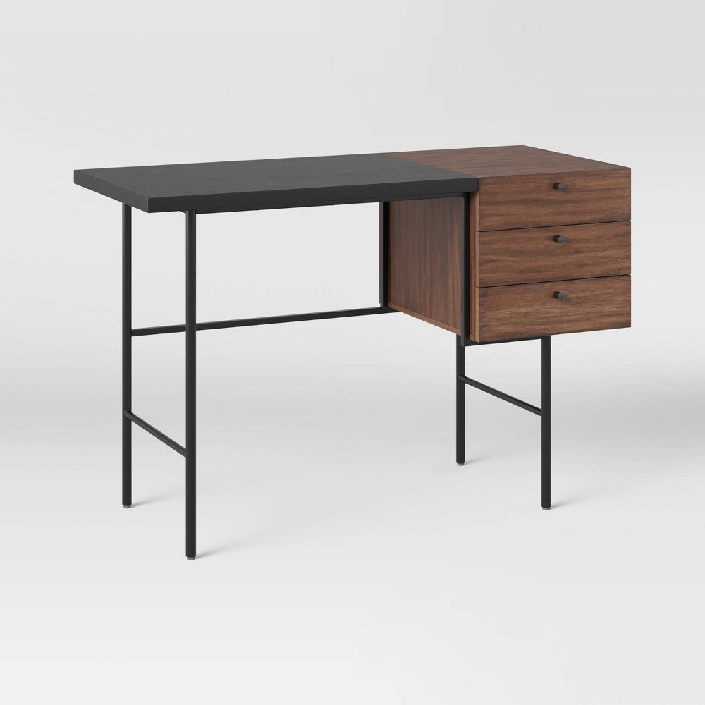 Geometric Mixed Material Desk with Drawers - Project 62