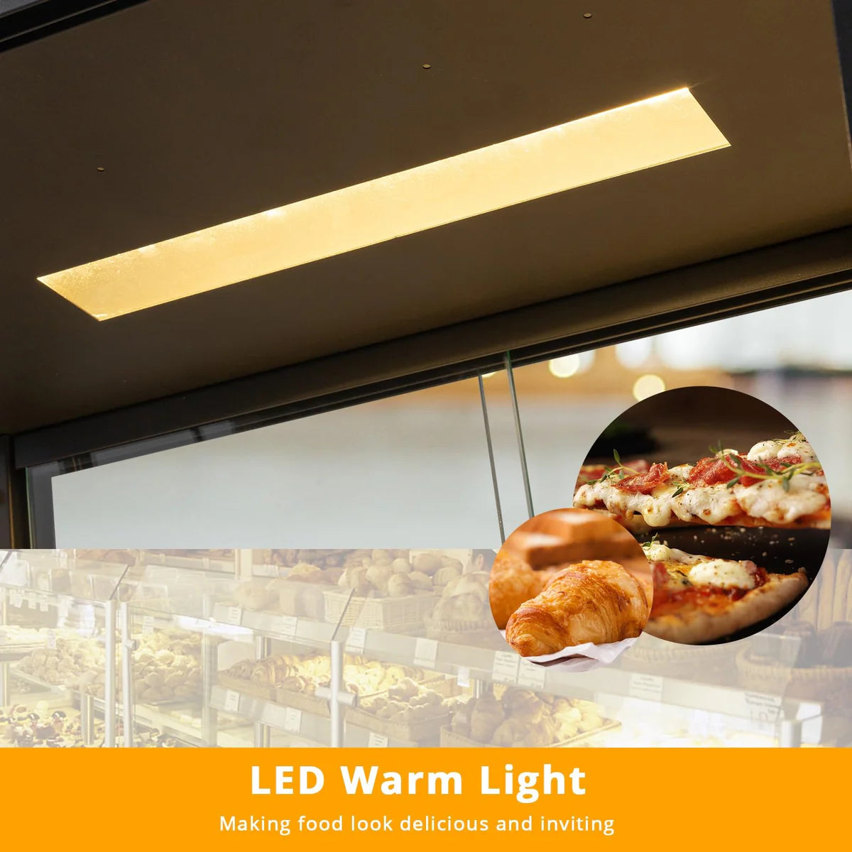 ROVSUN 3-Tier 35" Countertop Heated Display Case with Sliding Doors