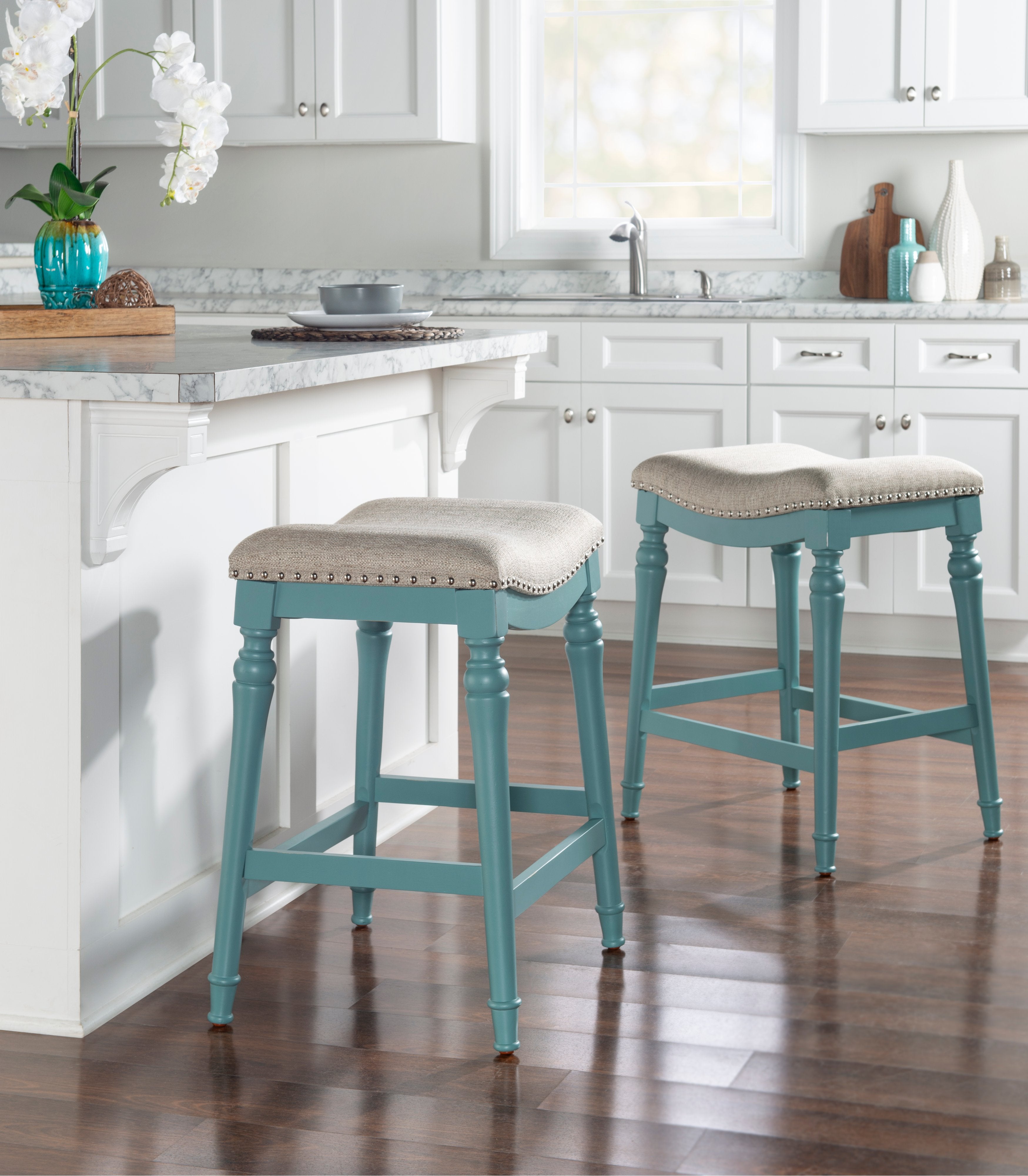 Lockhart Blue Big and Tall Counter Stool