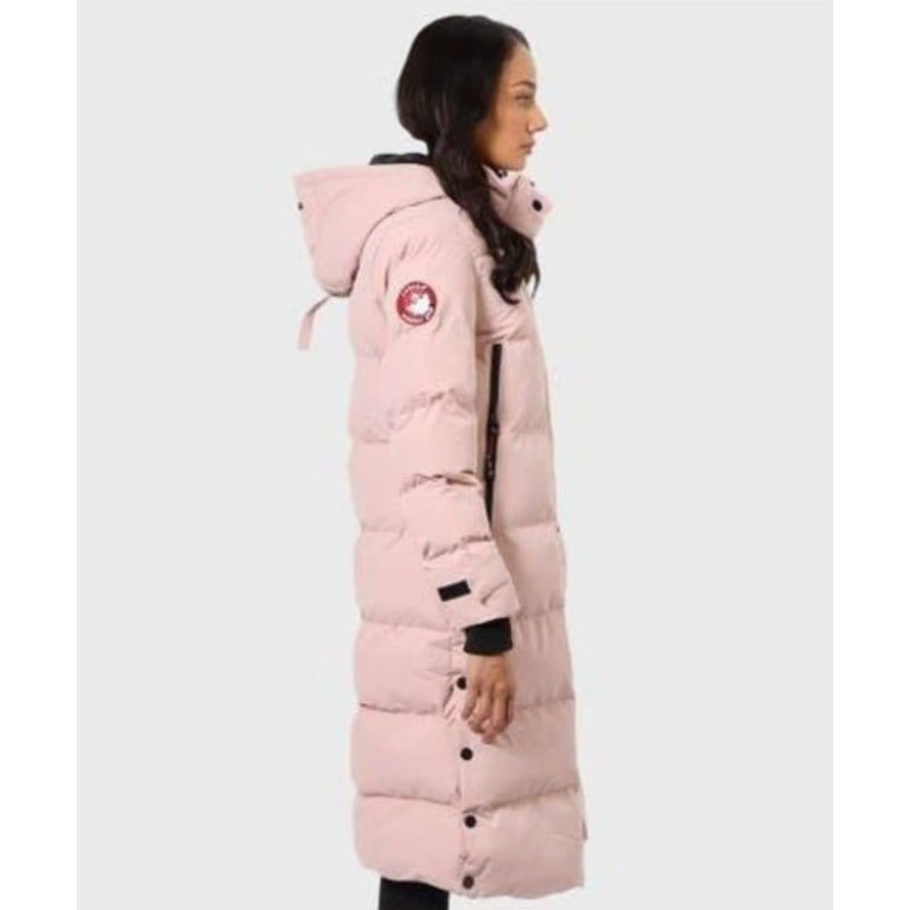 Canada Weathergear Women’s Long Maxi Puffer Parka Light Pink Hooded NWT Size L