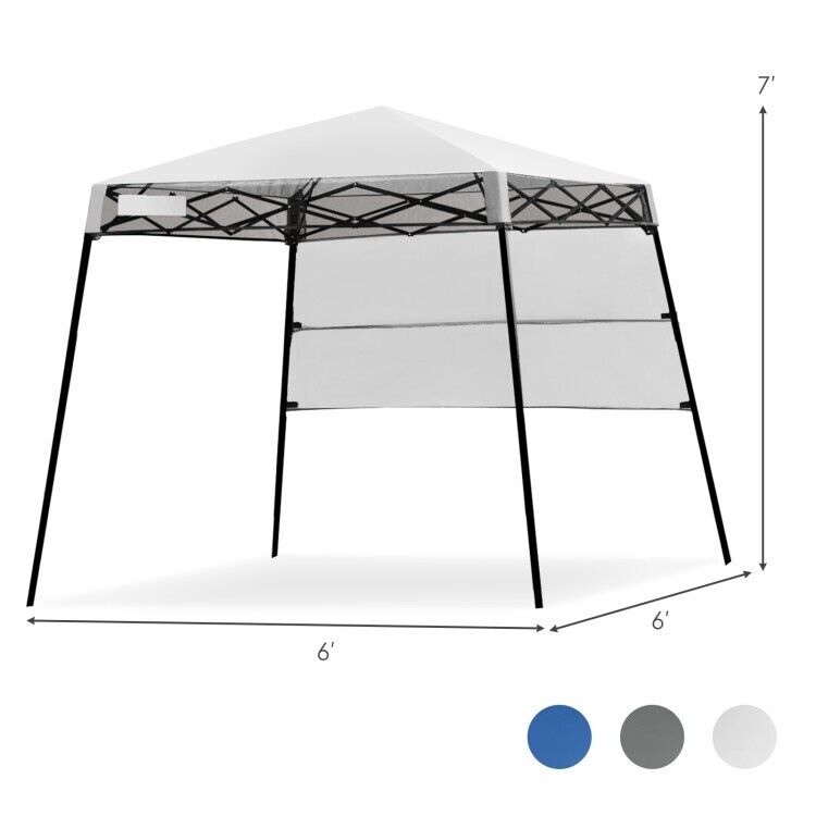 7 x 7 FT Folding Pop-up Camping Canopy Sunshade Wedding Party Tent W/4 Stakes