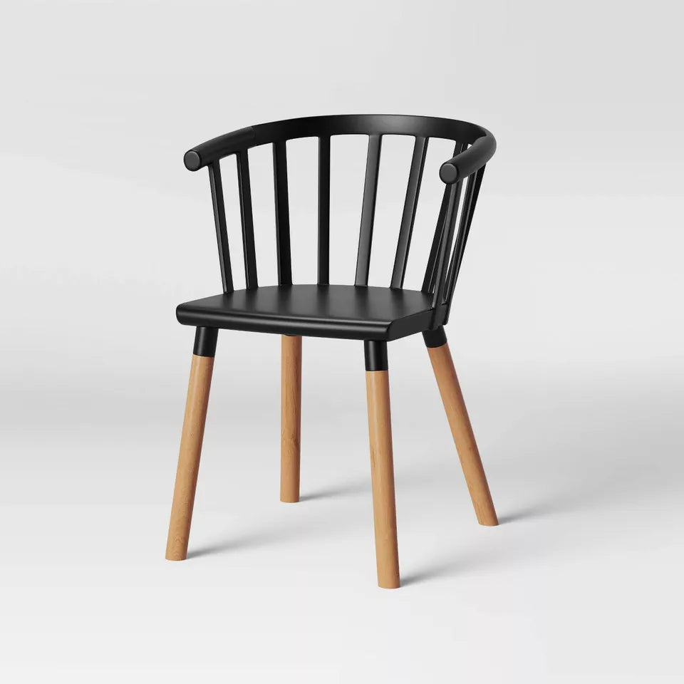 Set of 2 Balboa Barrel Back Dining Chair Black/Wood