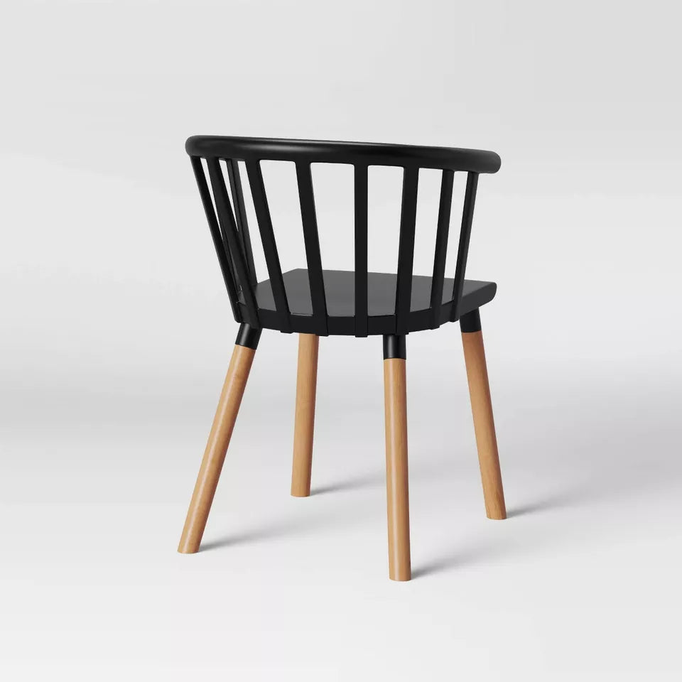 Set of 2 Balboa Barrel Back Dining Chair Black/Wood