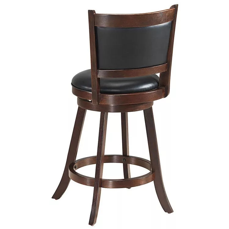 Set of 2 Bar Height Counter Stool Upholstered Seats Dining Kitchen Swivel Chairs