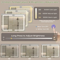 2 Doors LED Medicine Cabinet with Mirror White