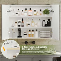 2 Doors LED Medicine Cabinet with Mirror White