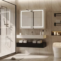 2 Doors LED Medicine Cabinet with Mirror White