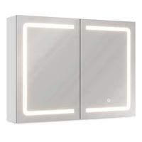2 Doors LED Medicine Cabinet with Mirror White